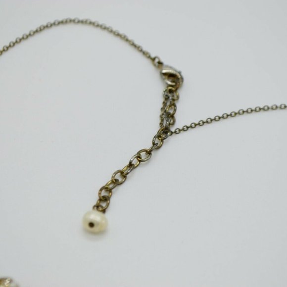 Art Nouveau Style Faux Pearl Clear Rhinestone - Picture 4 of 5